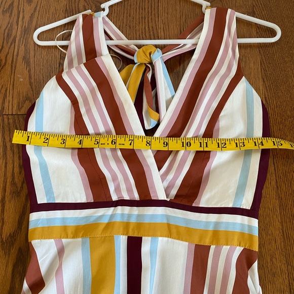 Zara TRF Collection Striped Tie Back Surplice Midi Dress Size XS - Picture 8 of 11